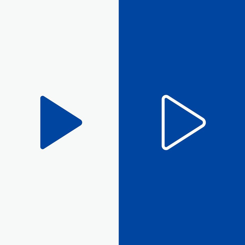 Control Media Play Video Line and Glyph Solid icon Blue banner Line and Glyph Solid icon Blue banner vector