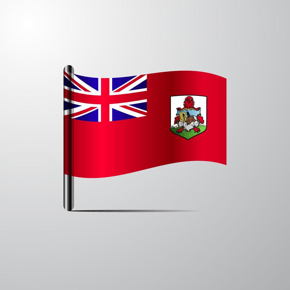 bermuda ondeando vector de diseño de bandera brillante