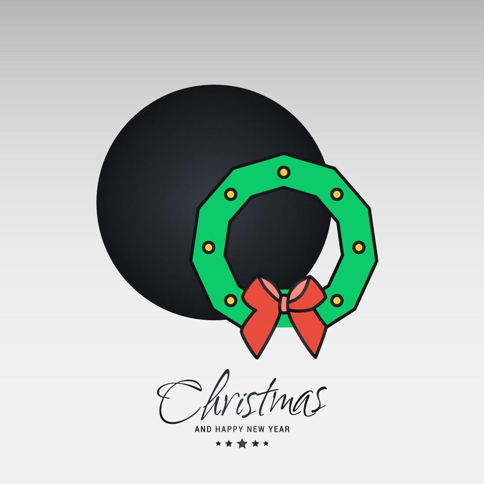 tarjeta de navidad con diseño elegante creativo y vector de fondo claro