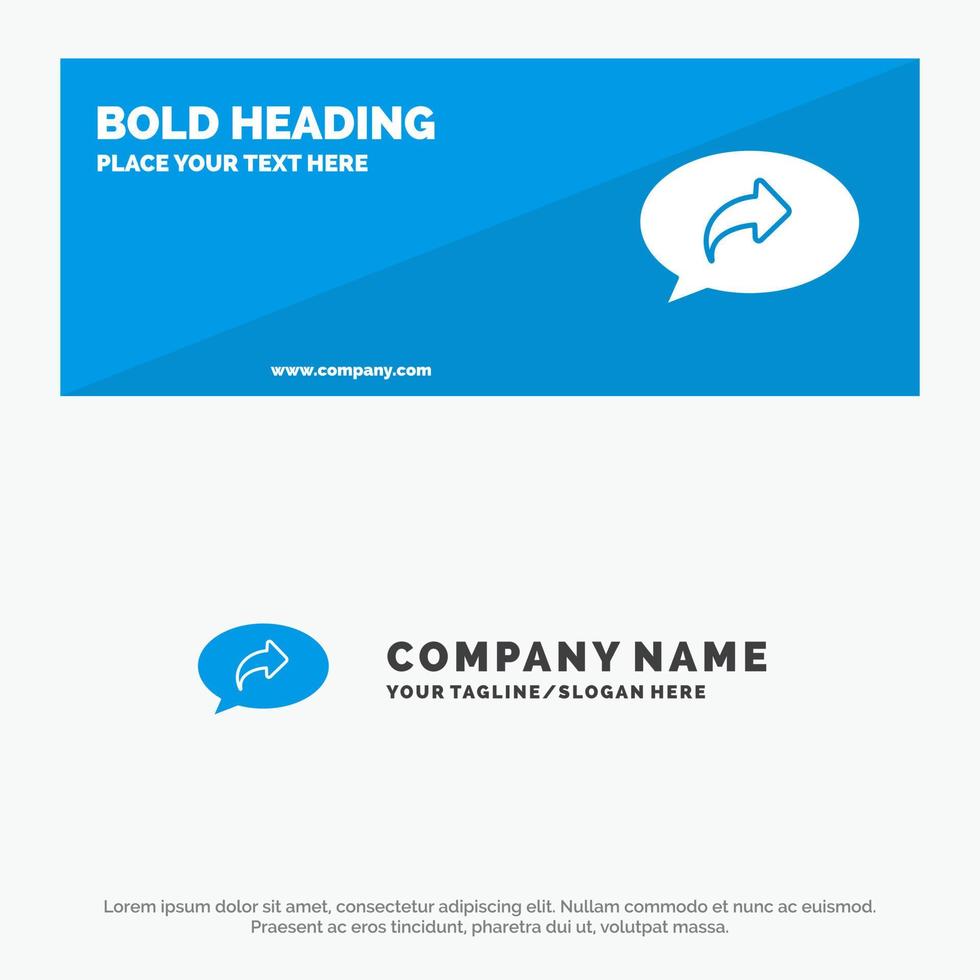 Basic Chat Arrow Right SOlid Icon Website Banner and Business Logo Template vector