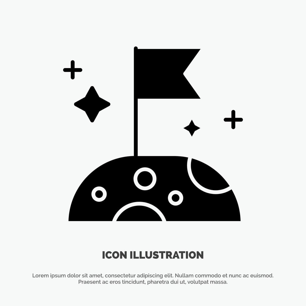 Moon Slow Space solid Glyph Icon vector