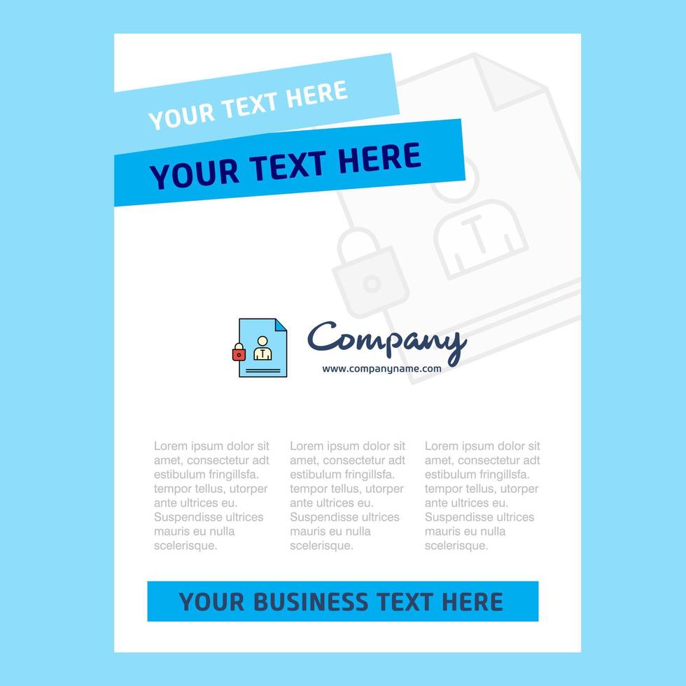 Protected document Title Page Design for Company profile annual report presentations leaflet Brochure Vector Background