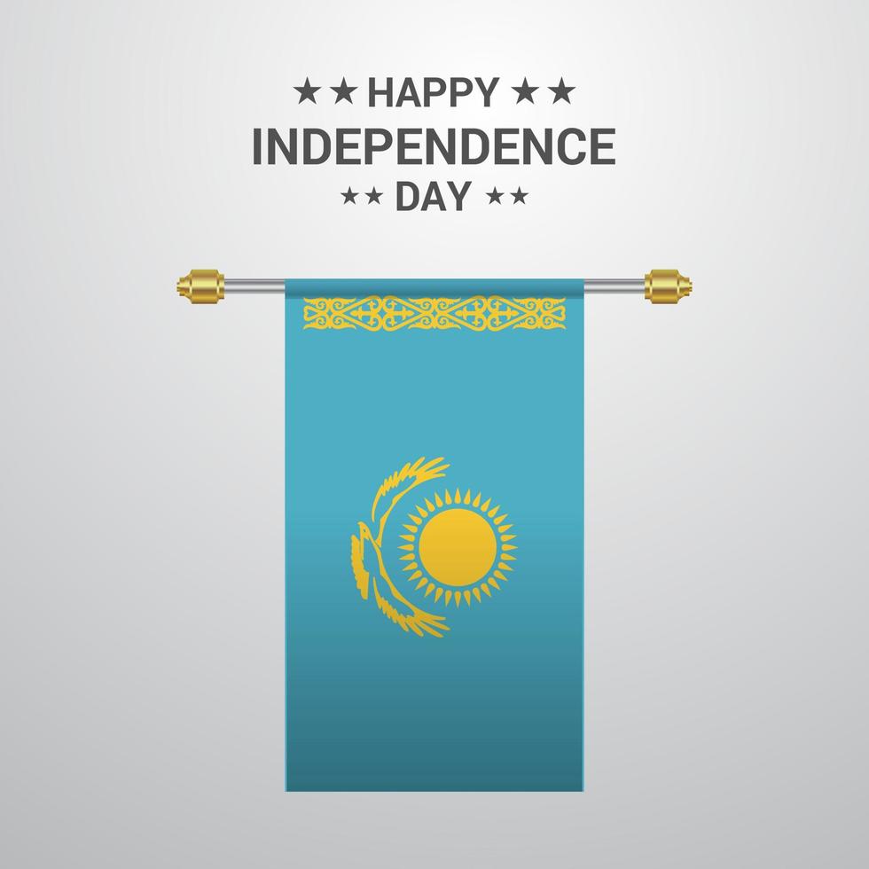 Kazakhstan Independence day hanging flag background vector