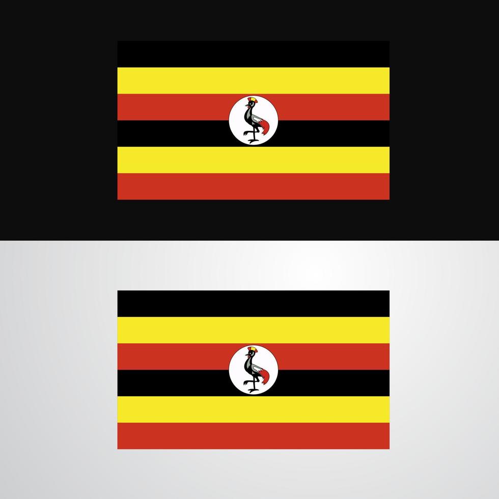 diseño de banner de bandera de uganda vector