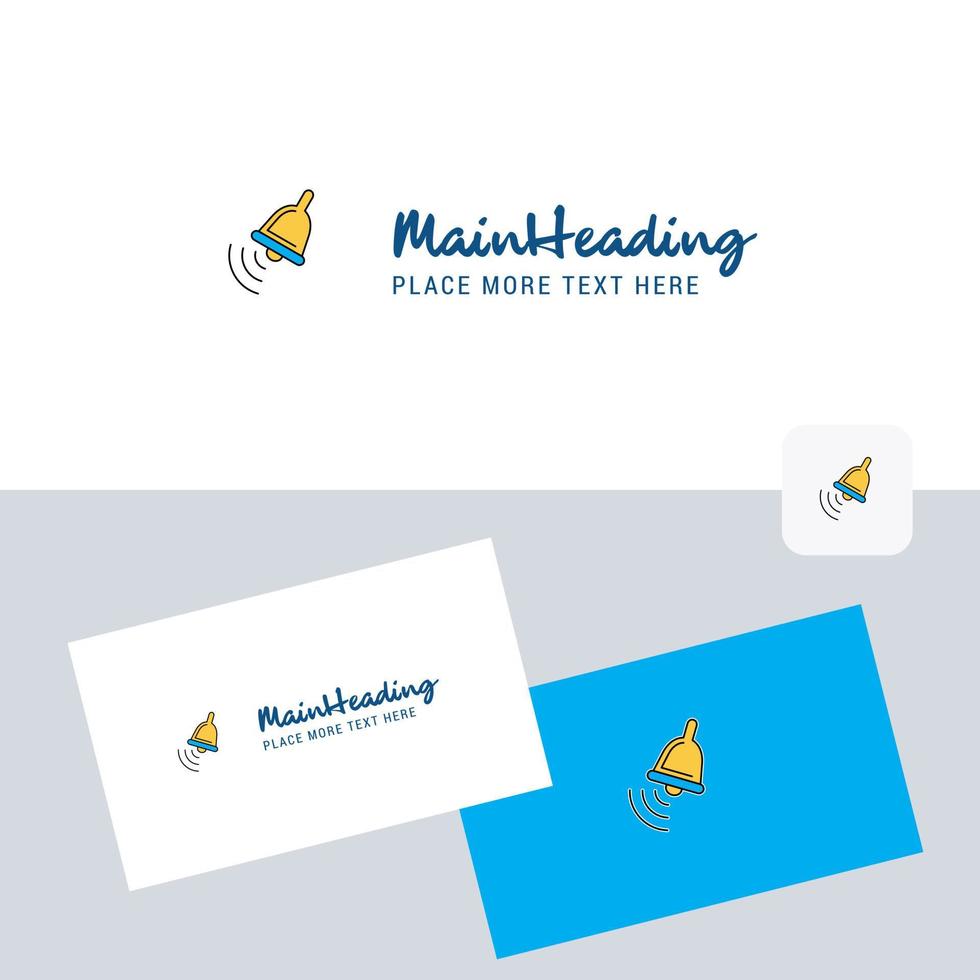 Ringing bell vector logotype with business card template Elegant corporate identity Vector