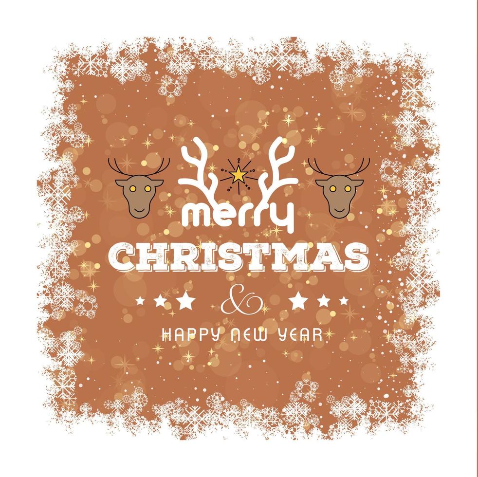diseño de tarjeta de navidad con diseño elegante y vector de fondo marrón