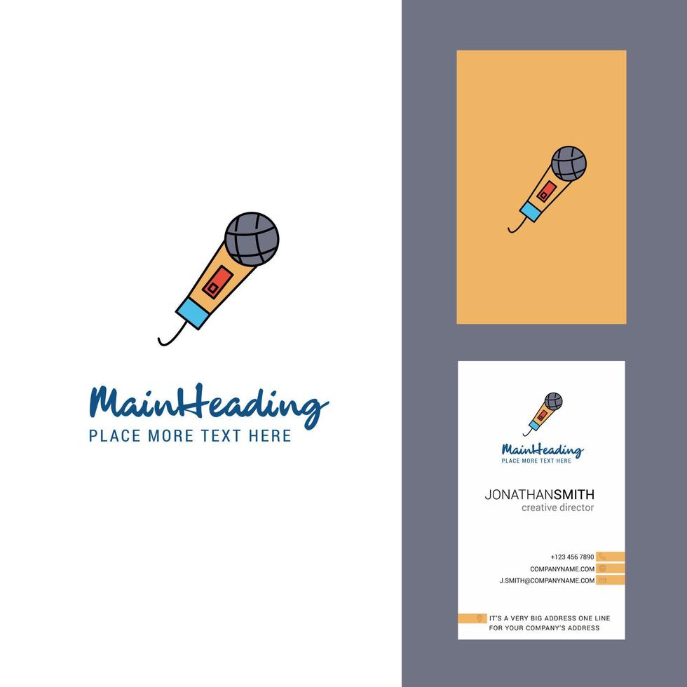 Microphone Creative Logo and business card vertical Design Vector