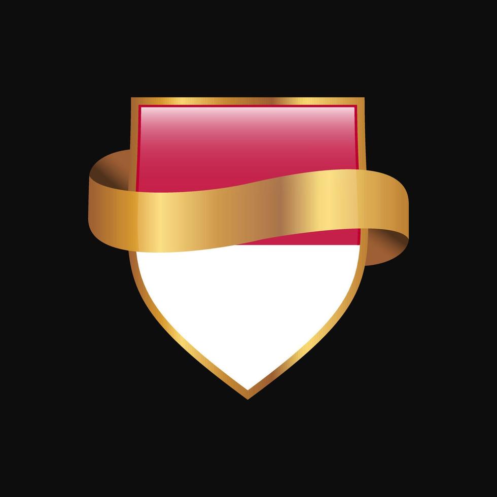 Indonesia flag Golden badge design vector
