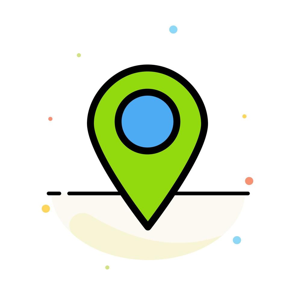 Location Map Marker Pin Abstract Flat Color Icon Template vector