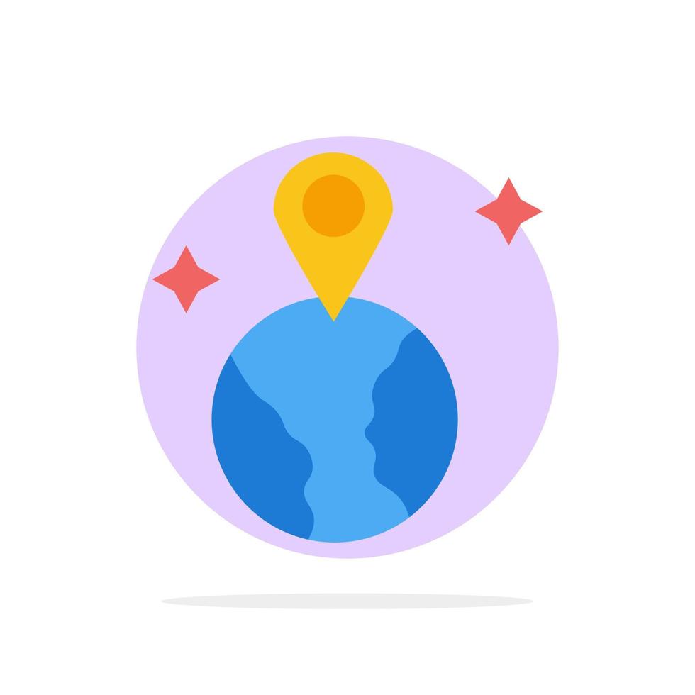 World Map Location Abstract Circle Background Flat color Icon vector