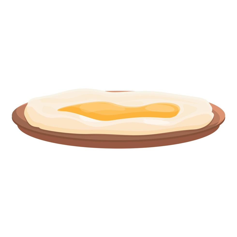 Fried turkish egg icon, cartoon style vector