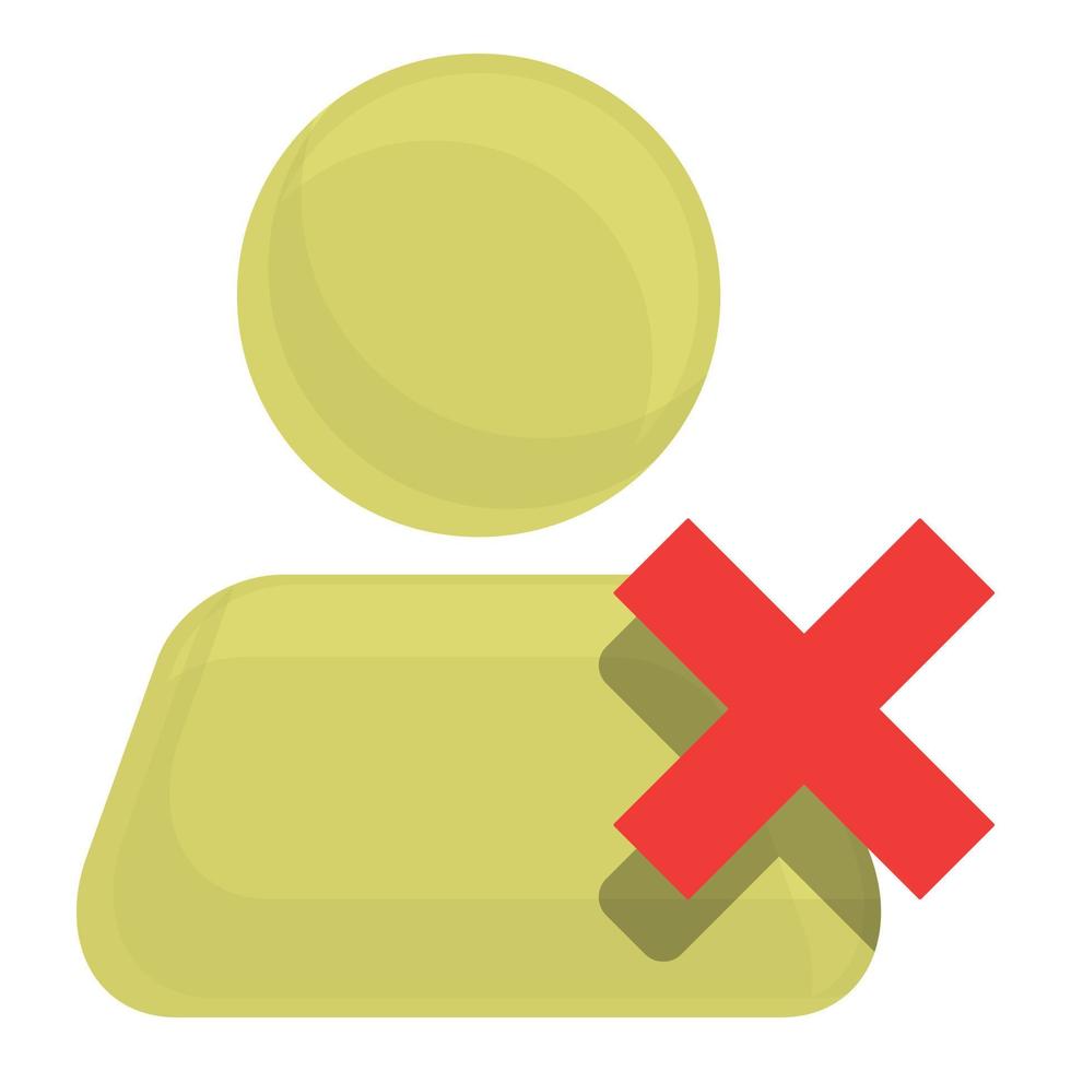 Delete user call icon, cartoon style vector