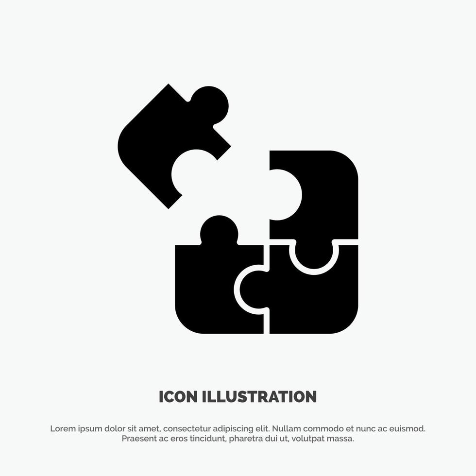 Jigsaw Puzzle Science Solution solid Glyph Icon vector