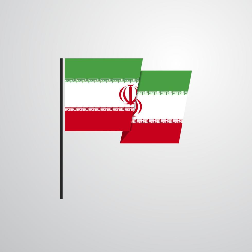 vector de diseño de bandera ondeante de irán