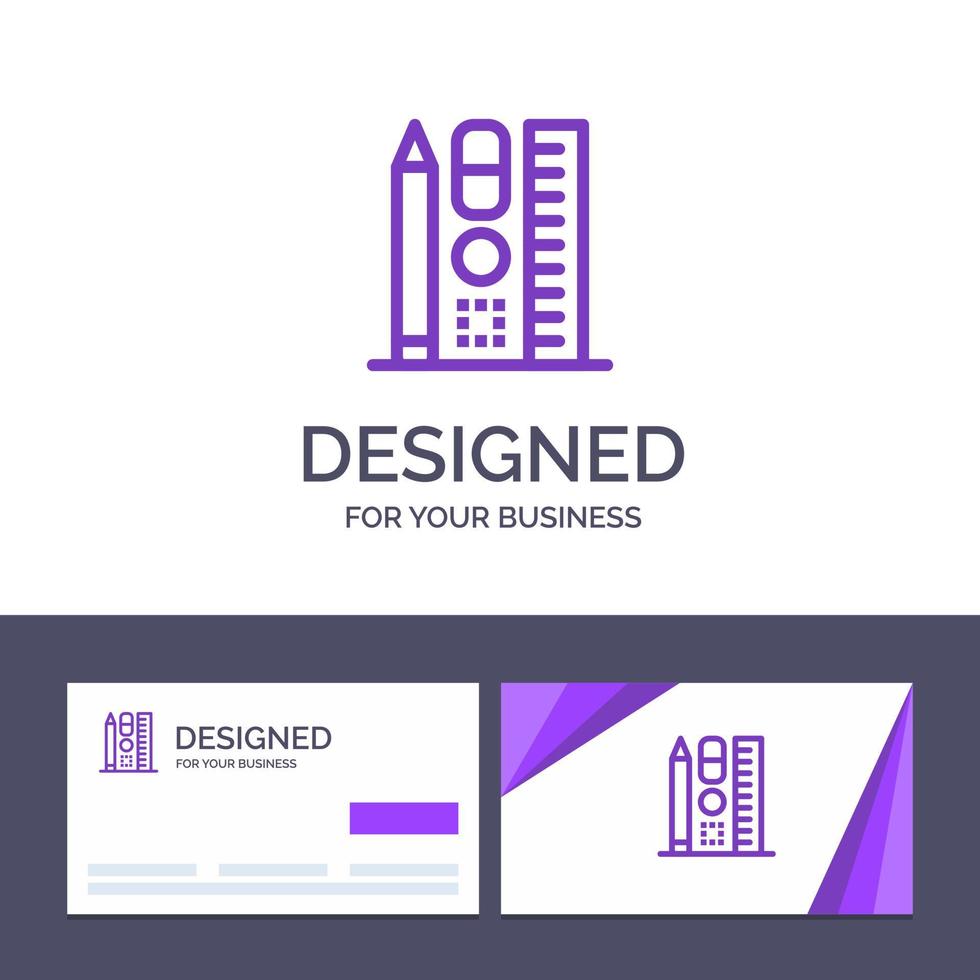 tarjeta de visita creativa y plantilla de logotipo pluma escala educación en línea ilustración vectorial vector