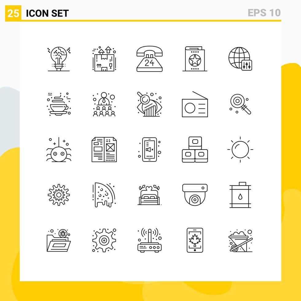 Stock Vector Icon Pack of 25 Line Signs and Symbols for halloween book package conversation communication Editable Vector Design Elements