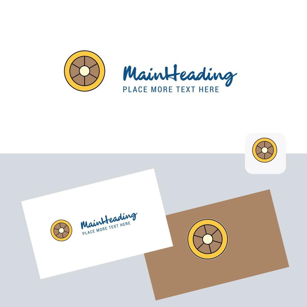 Wheel vector logotype with business card template Elegant corporate identity Vector
