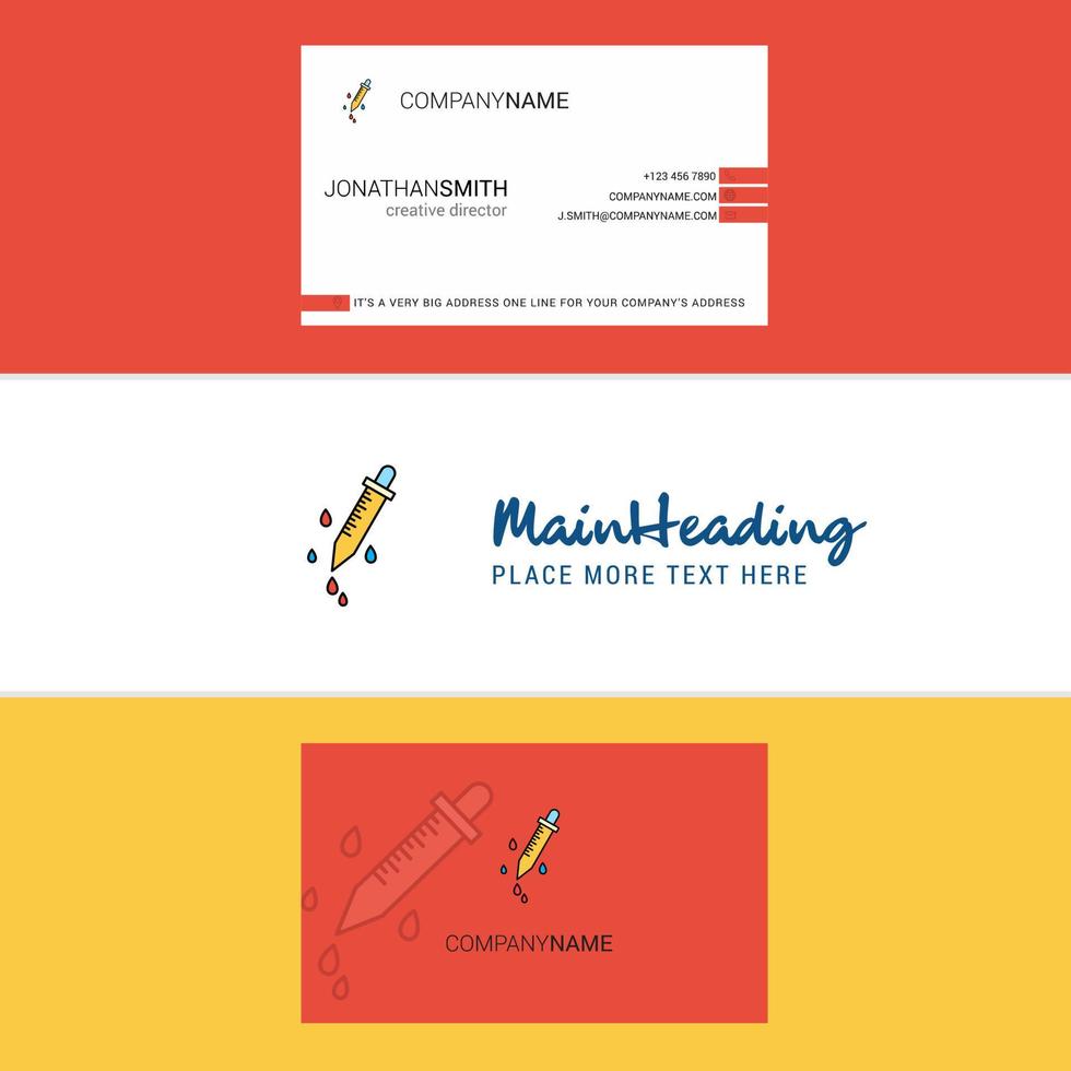 Beautiful Dropper Logo and business card vertical Design Vector