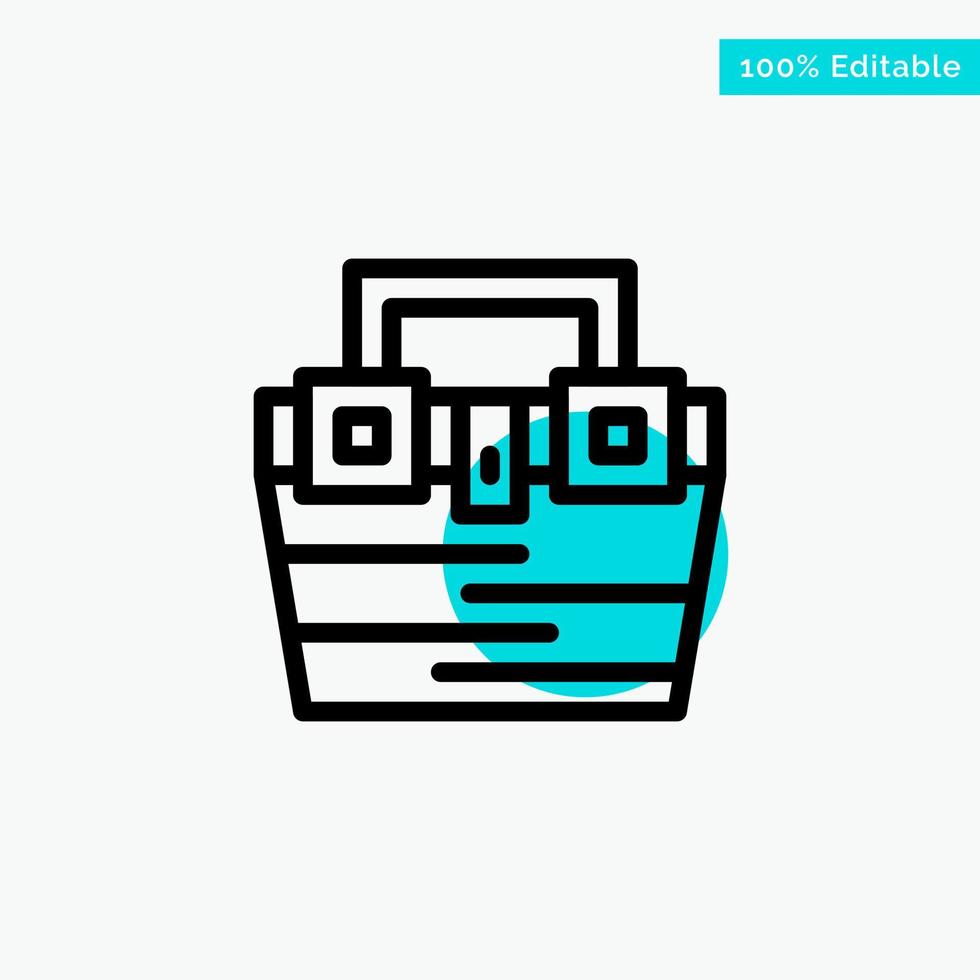 Bag Box Construction Material Toolkit turquoise highlight circle point Vector icon
