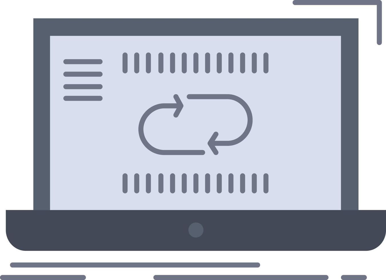Communication connection link sync synchronization Flat Color Icon Vector