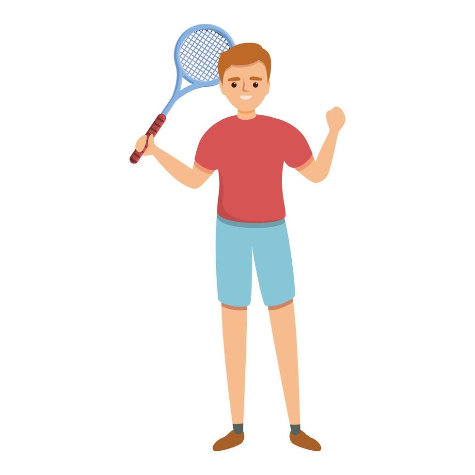 Tennis star icon, cartoon style vector