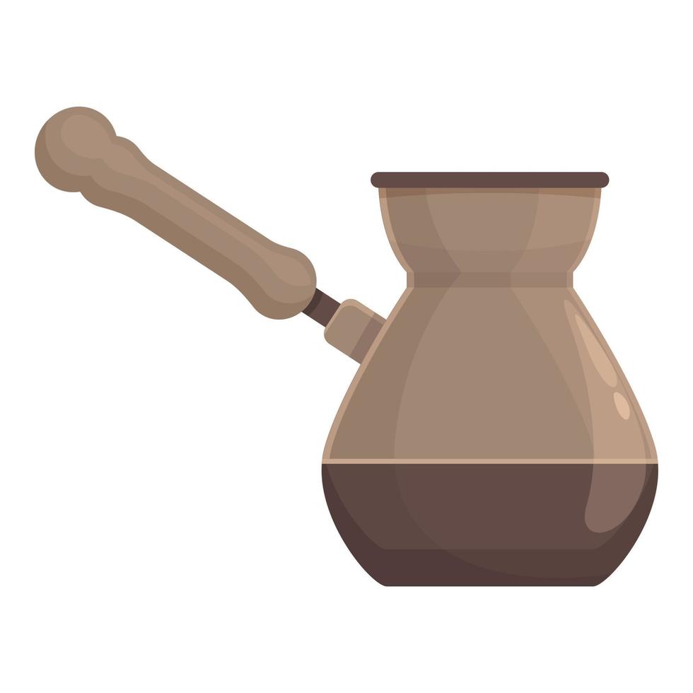vector de dibujos animados de icono de bolsa de cafetera. taza de cezve