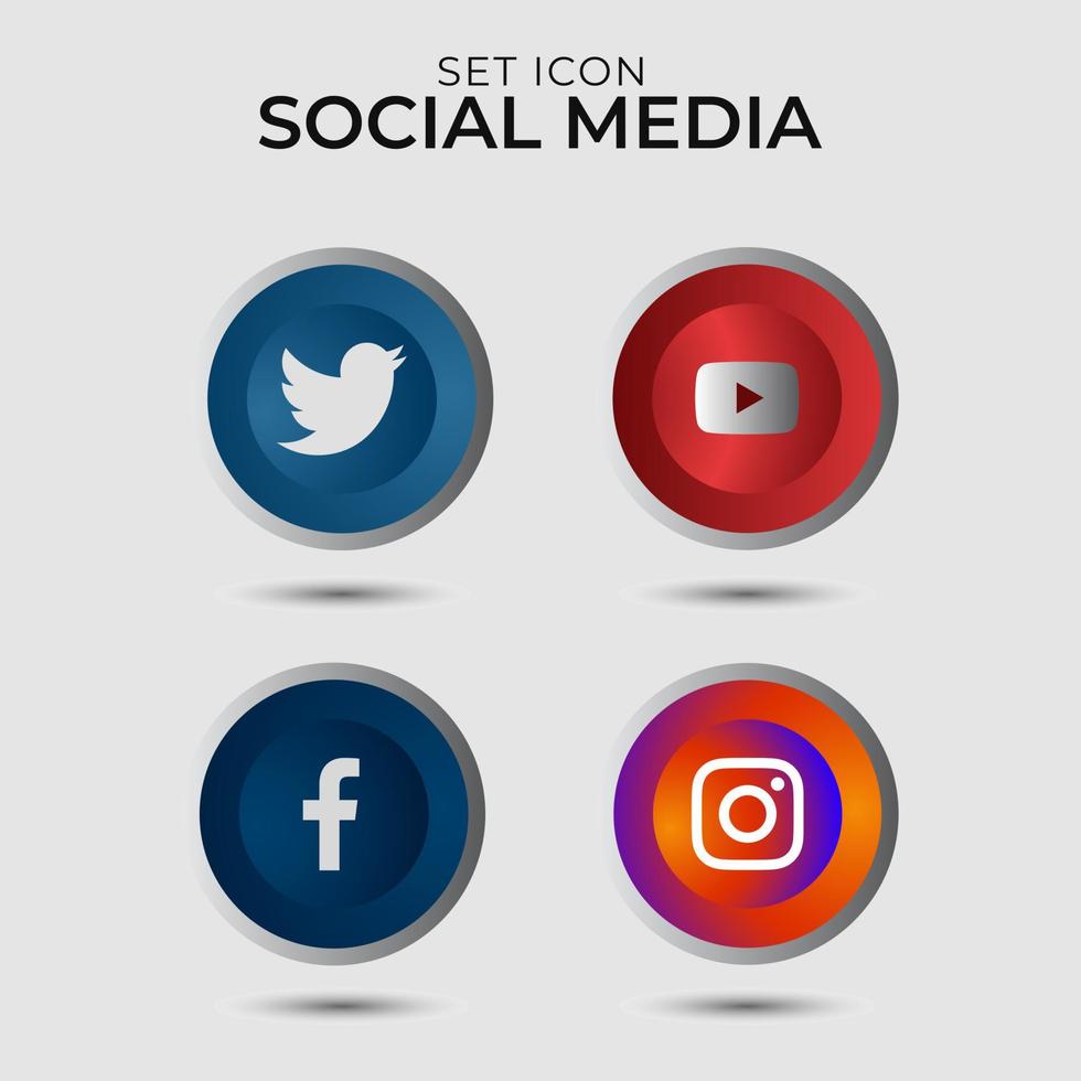 social media logos and icons set free vector