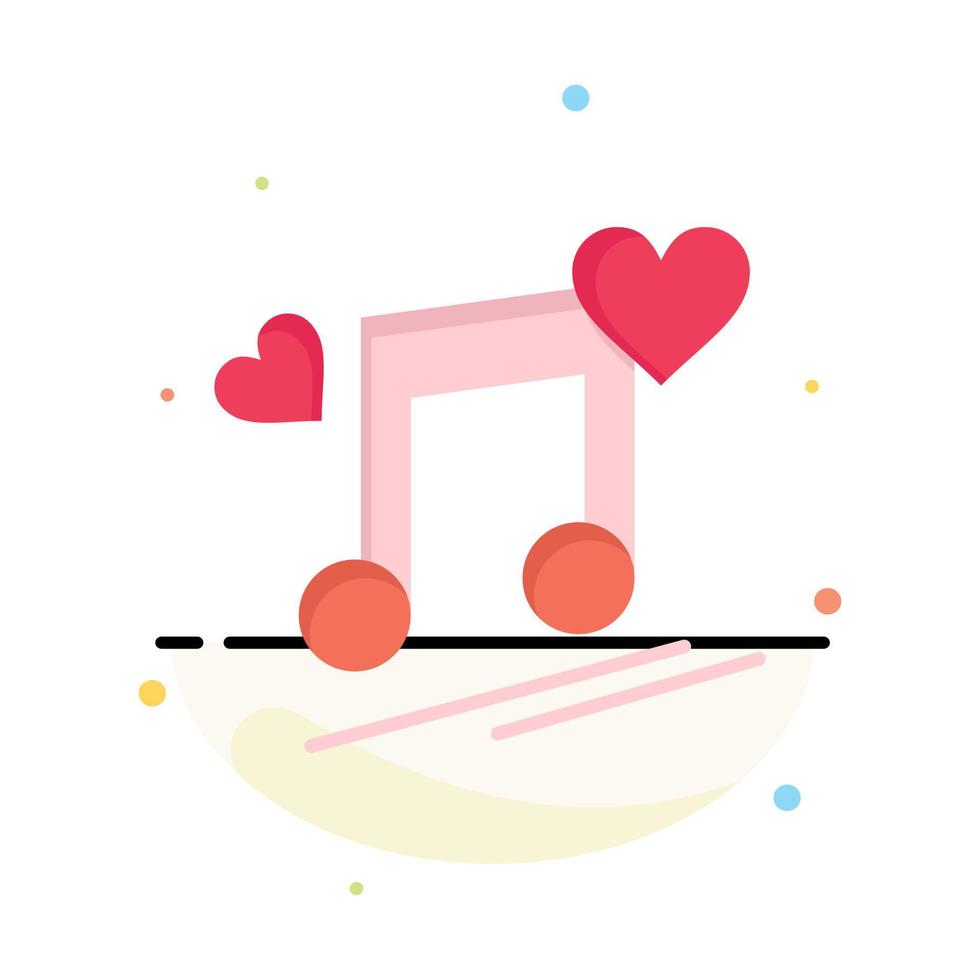 nodo de música letras de nodo plantilla de icono de color plano abstracto de canción de amor vector