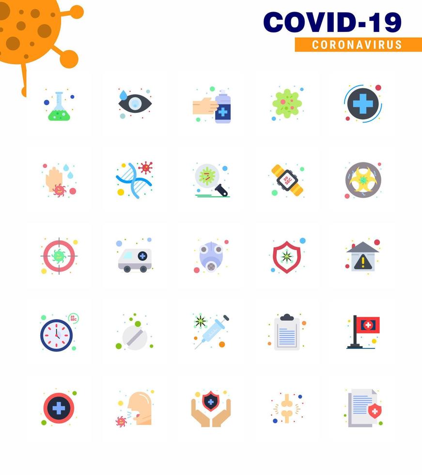 25 Flat Color viral Virus corona icon pack such as health virus gestures patogen infection viral coronavirus 2019nov disease Vector Design Elements