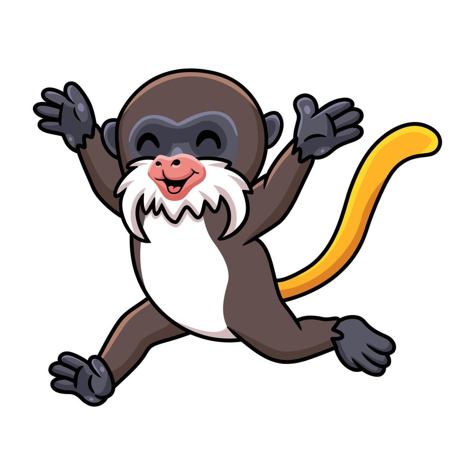 Cute little tamarin monkey cartoon running vector