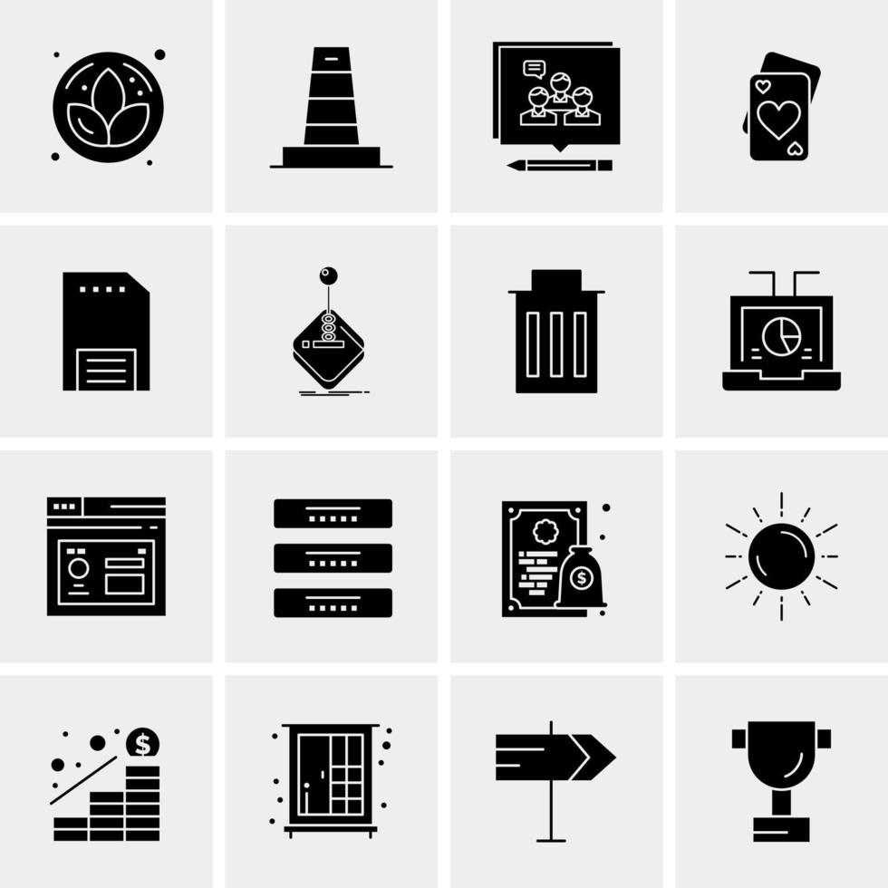 16 iconos de negocios universales vector ilustración de icono creativo para usar en proyectos relacionados con la web y dispositivos móviles