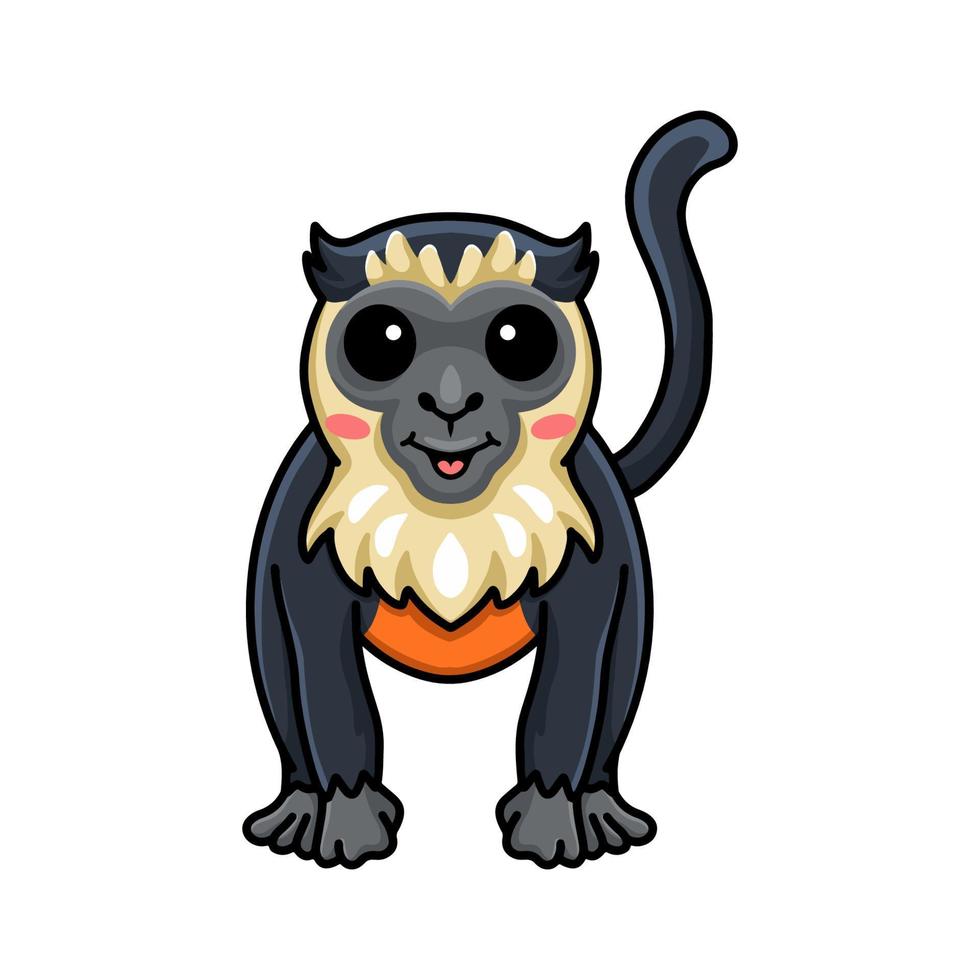 Cute little diana monkey cartoon vector