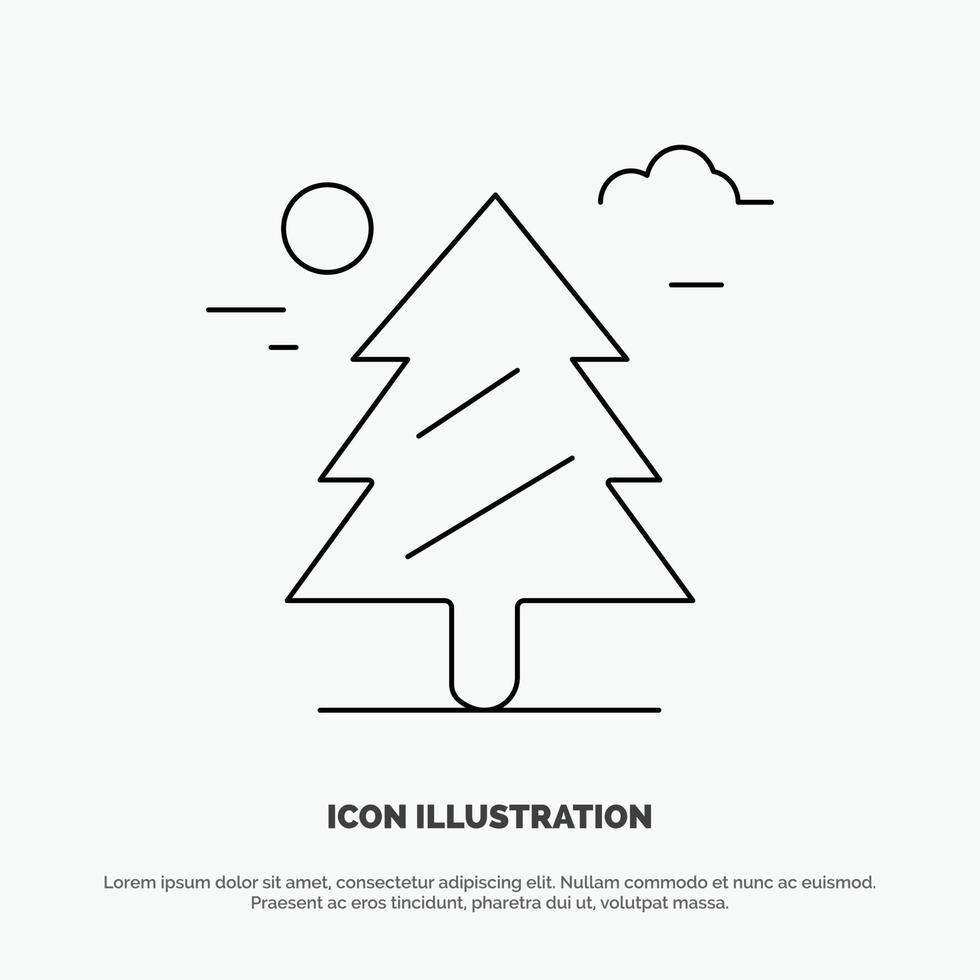 Forest Tree Weald Canada Line Icon Vector