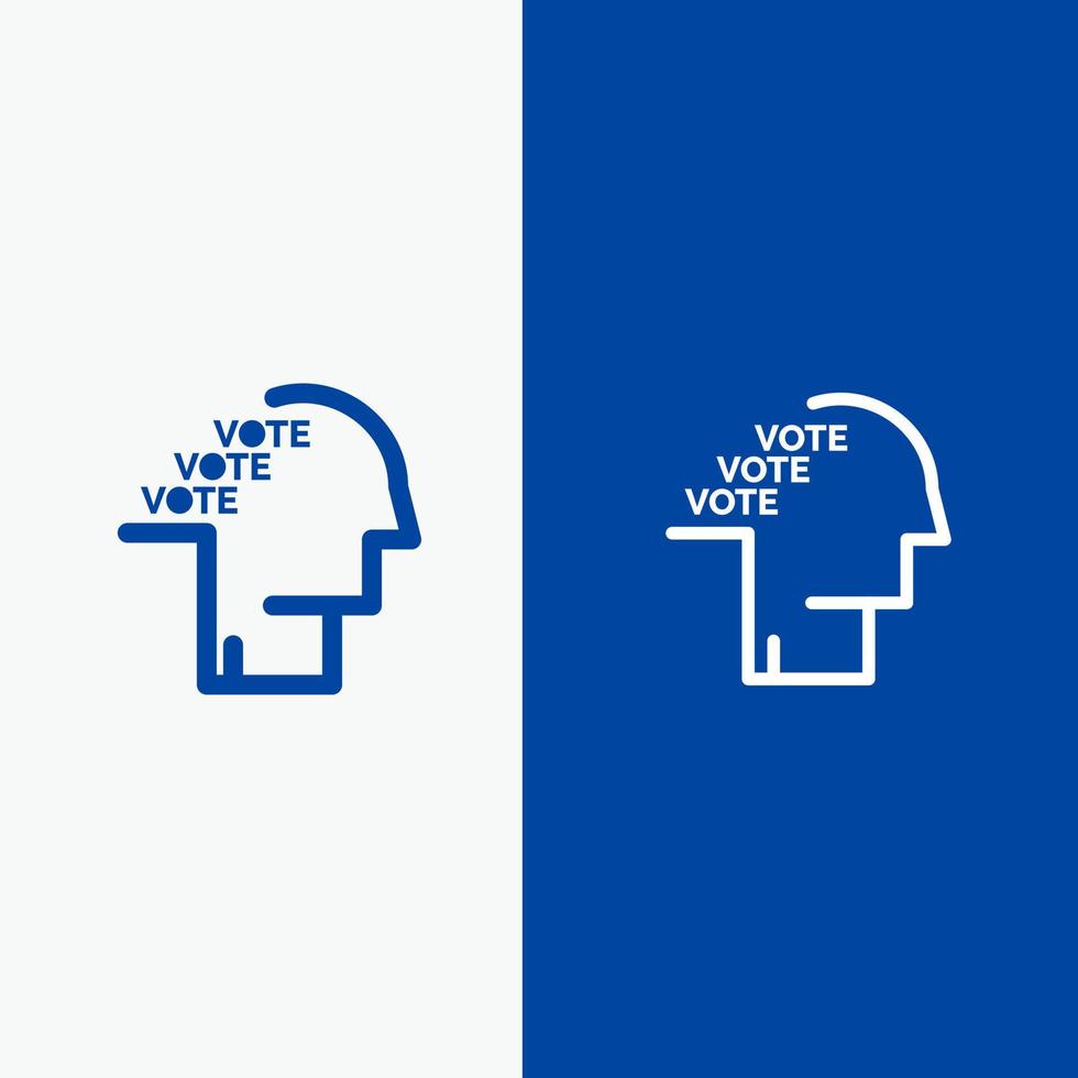 Ballot Election Poll Referendum Speech Line and Glyph Solid icon Blue banner Line and Glyph Solid icon Blue banner vector