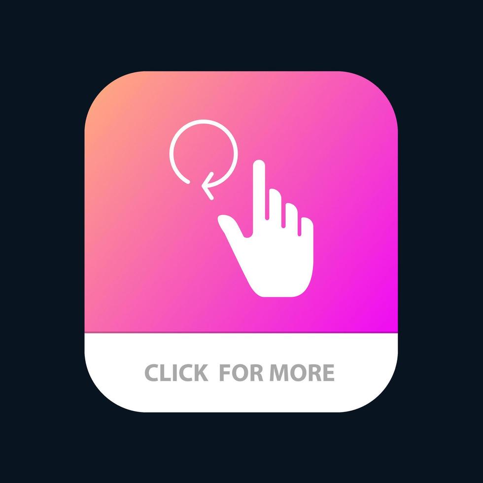 gestos con los dedos de la mano botón de recarga de la aplicación móvil versión de glifo de android e ios vector