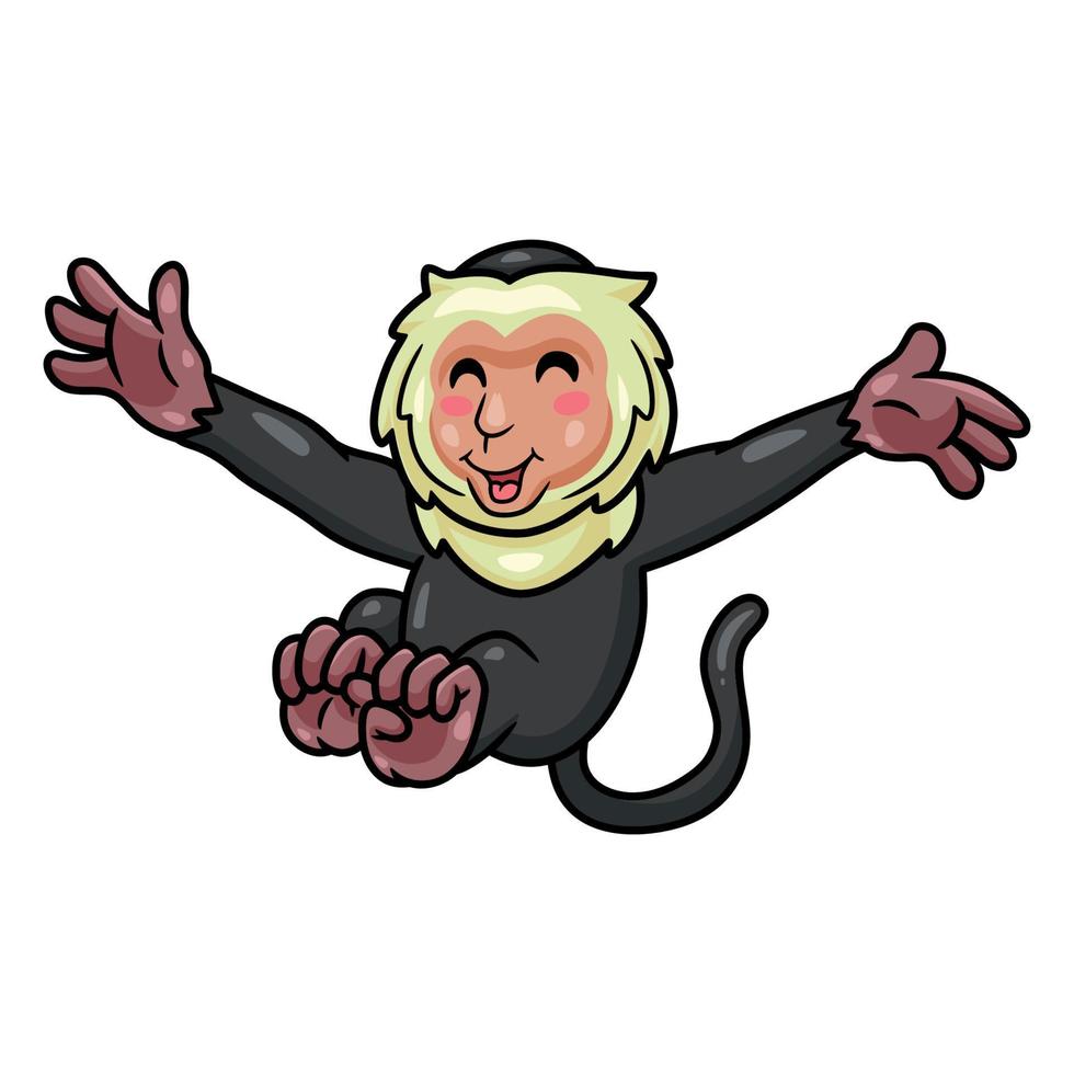 Cute little capuchin monkey cartoon vector