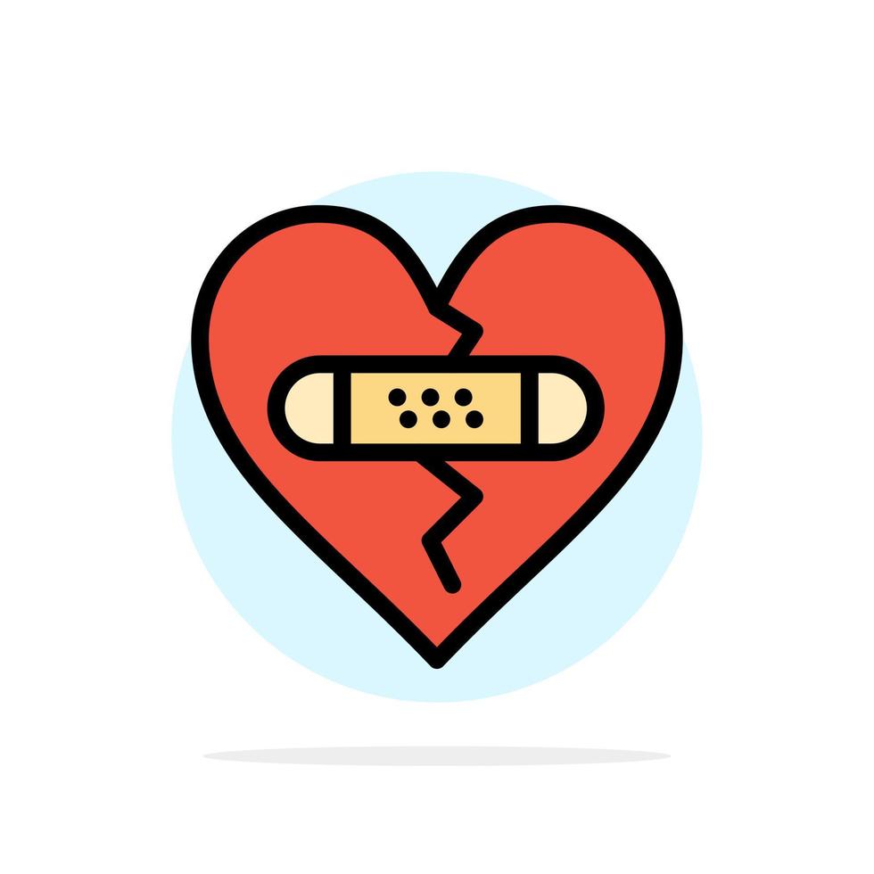 Broken Emotions Forgiveness Heart Love Abstract Circle Background Flat color Icon vector