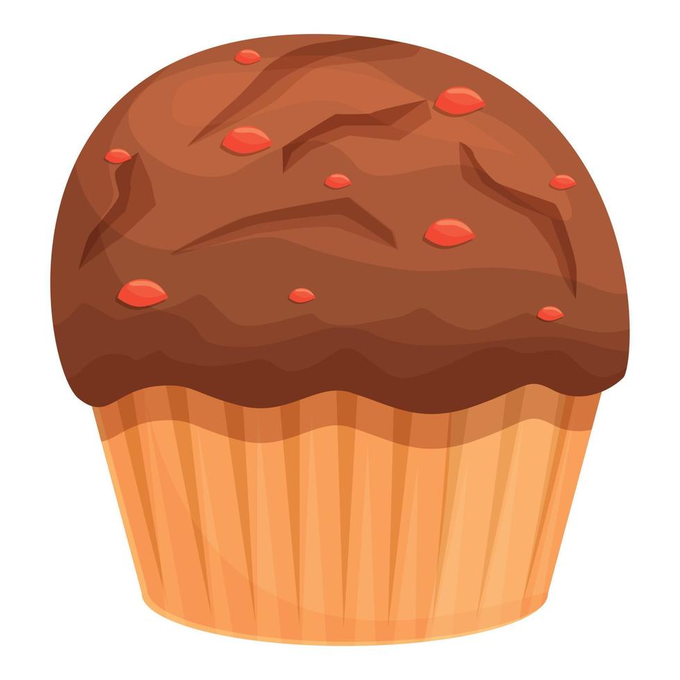 Tasty muffin icon, cartoon and flat style vector