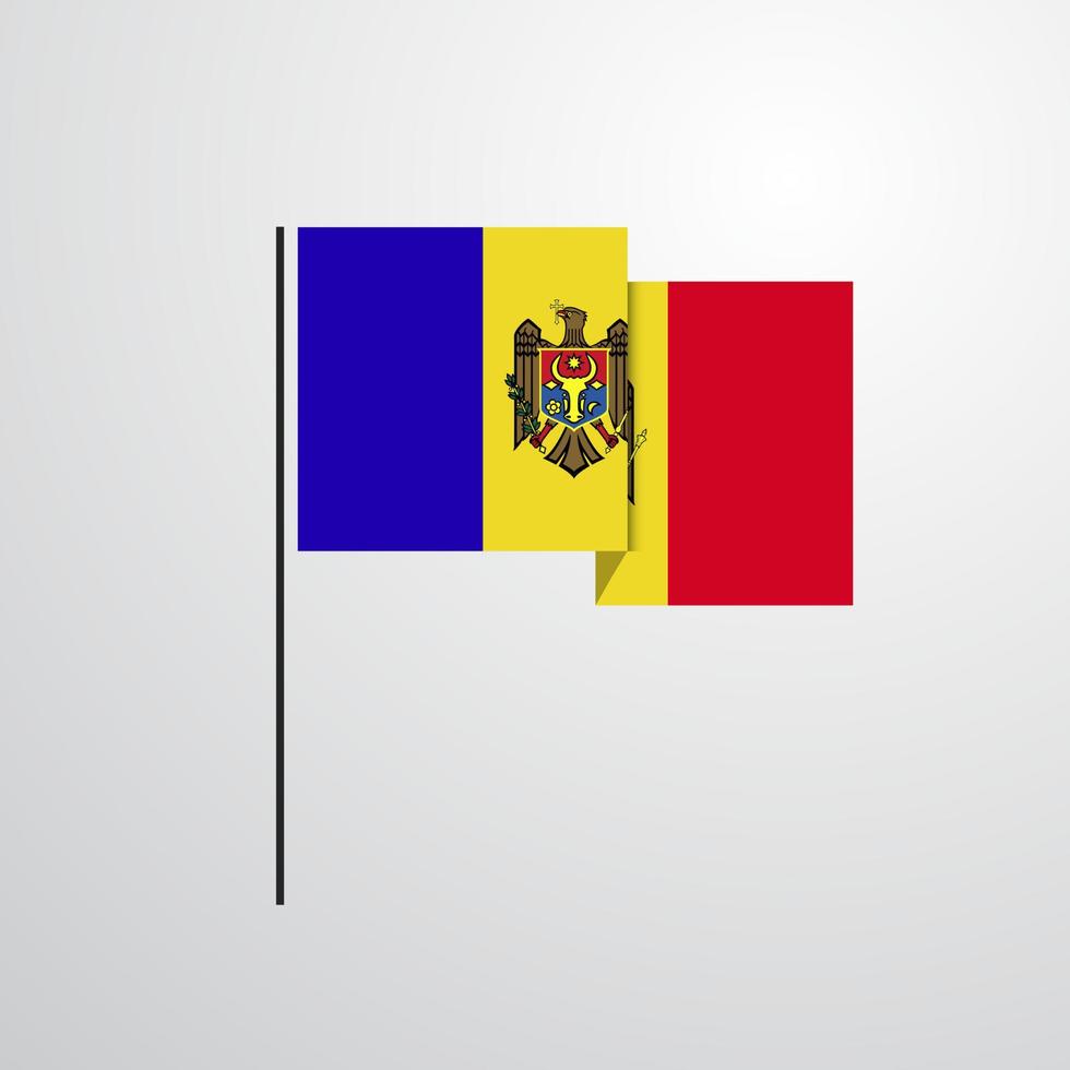 Moldova waving Flag design vector