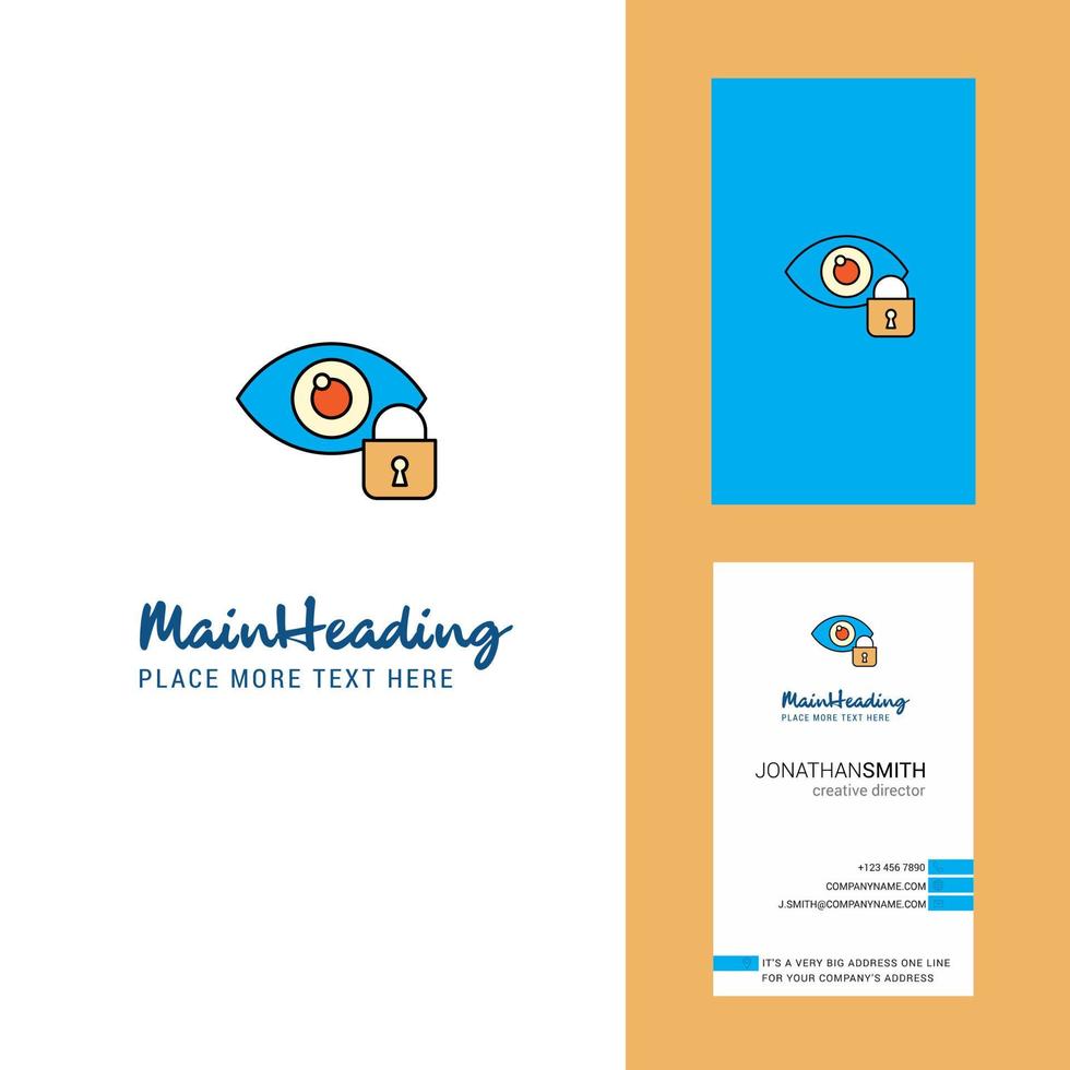 Eye locked Creative Logo and business card vertical Design Vector