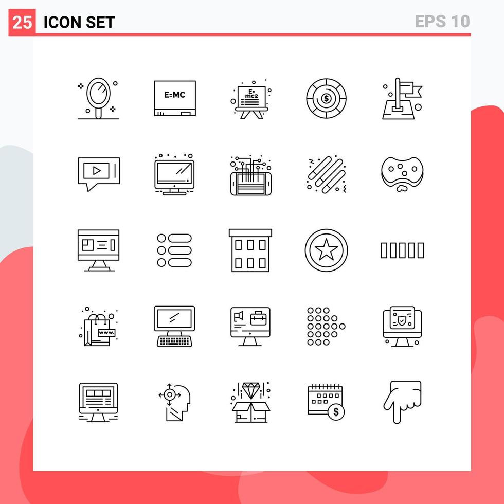 25 Creative Icons Modern Signs and Symbols of video chat coins map location Editable Vector Design Elements