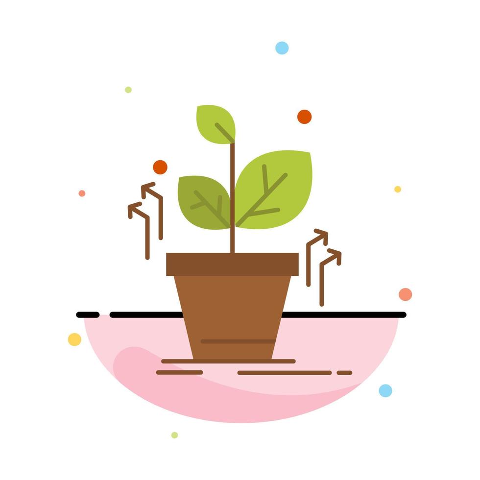 Plant Grow Grown Success Abstract Flat Color Icon Template vector