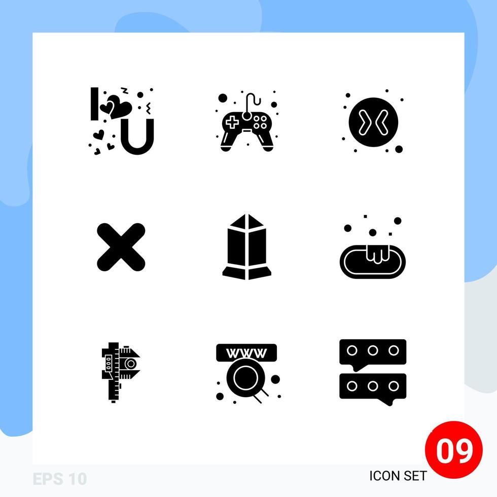 User Interface Pack of 9 Basic Solid Glyphs of crypto lisk arrows cross cancel Editable Vector Design Elements