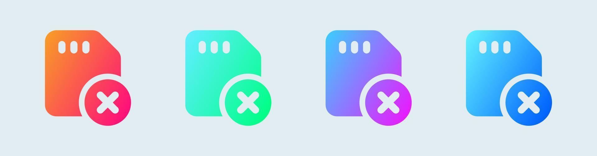 Delete solid icon in gradient colors. Remove signs vector illustration.