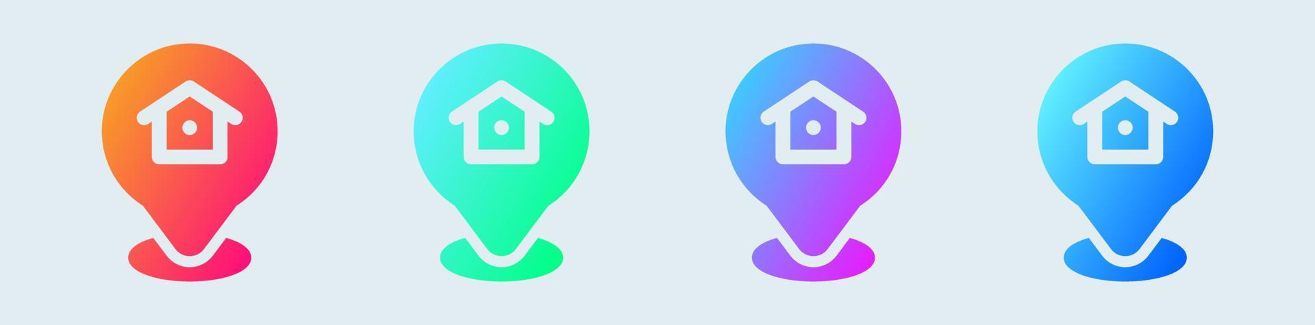 Address solid icon in gradient colors. Location signs vector illustration.