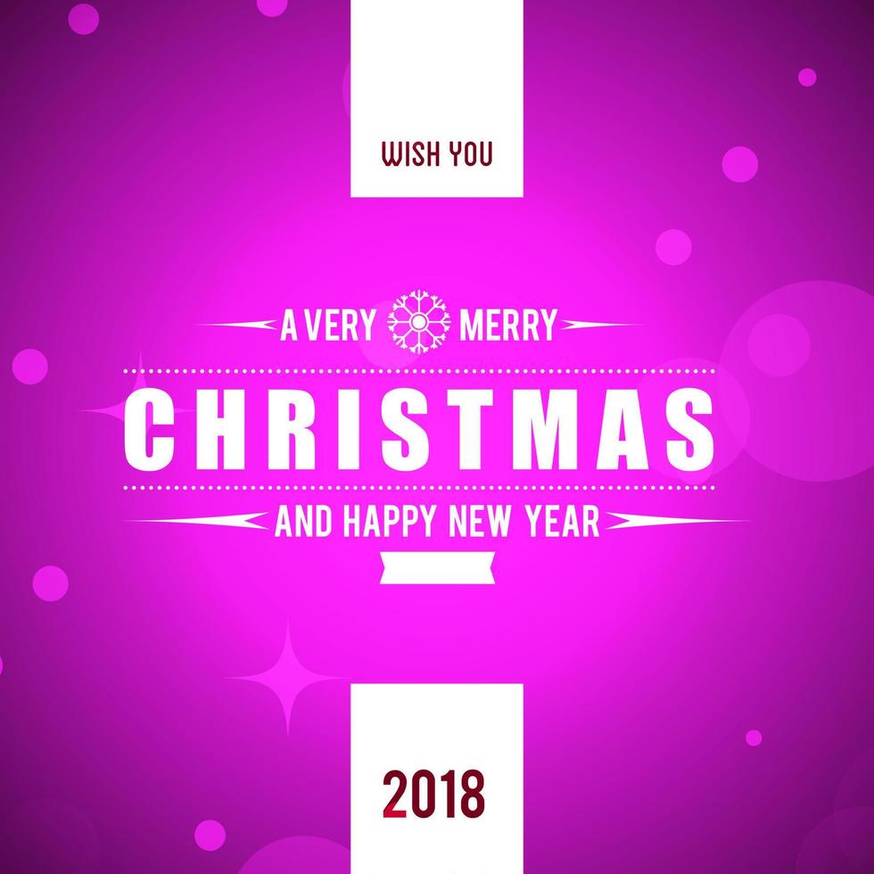 Merry Christmas creative design with pink background vector