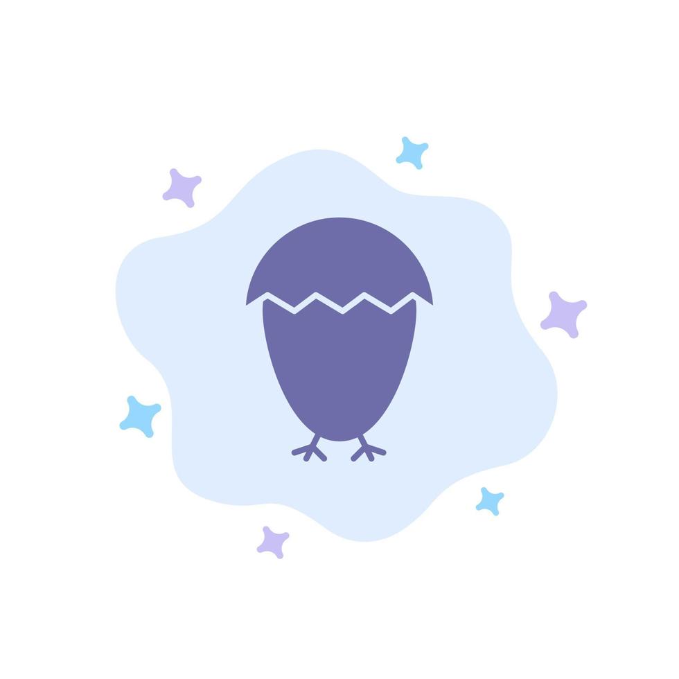Bird Easter Egg Food Blue Icon on Abstract Cloud Background vector
