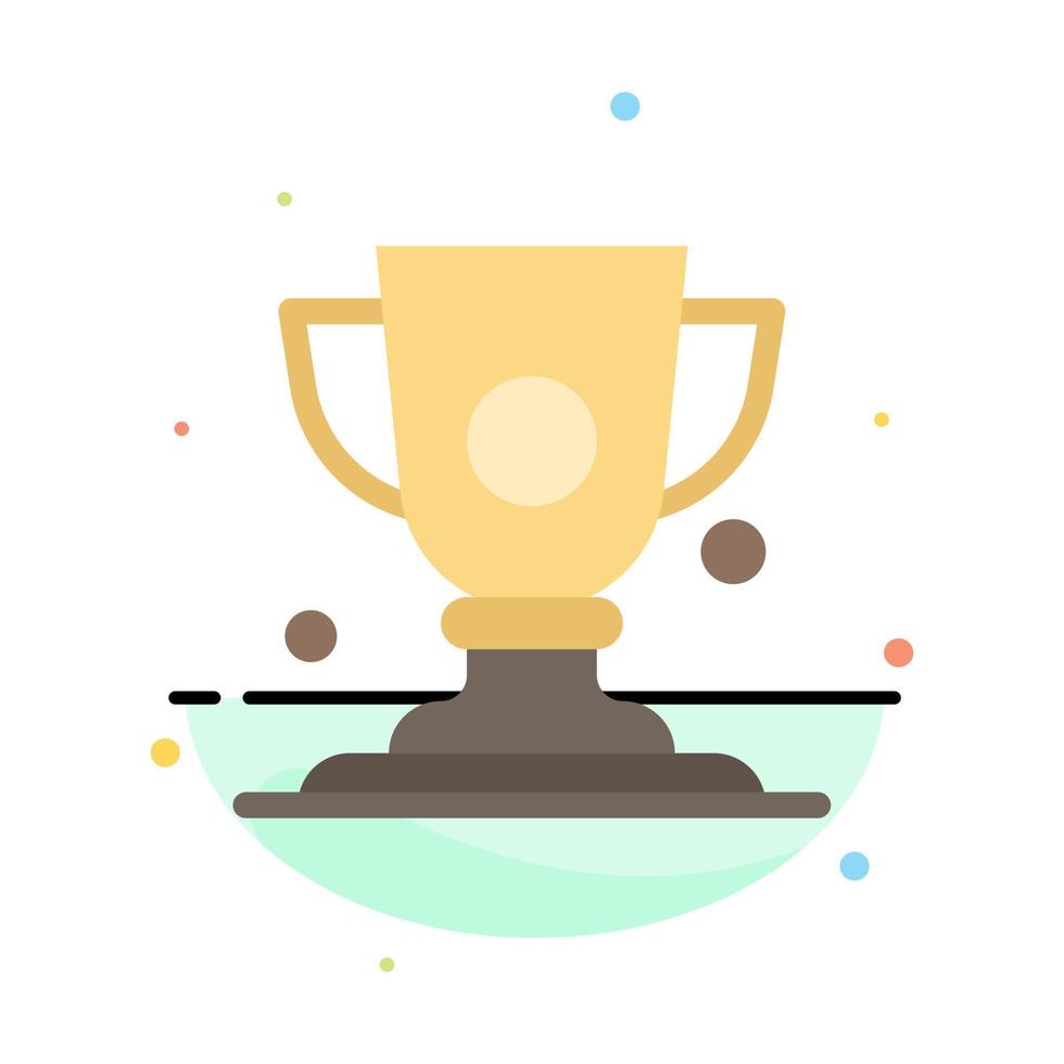 Achievement Cup Prize Trophy Abstract Flat Color Icon Template vector