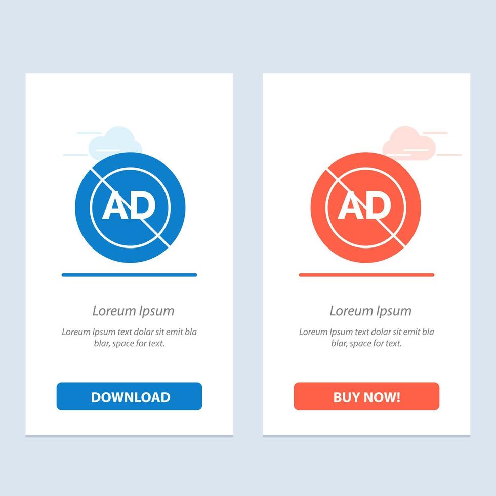 Ad Ad block Advertisement Advertising Block  Blue and Red Download and Buy Now web Widget Card Template vector
