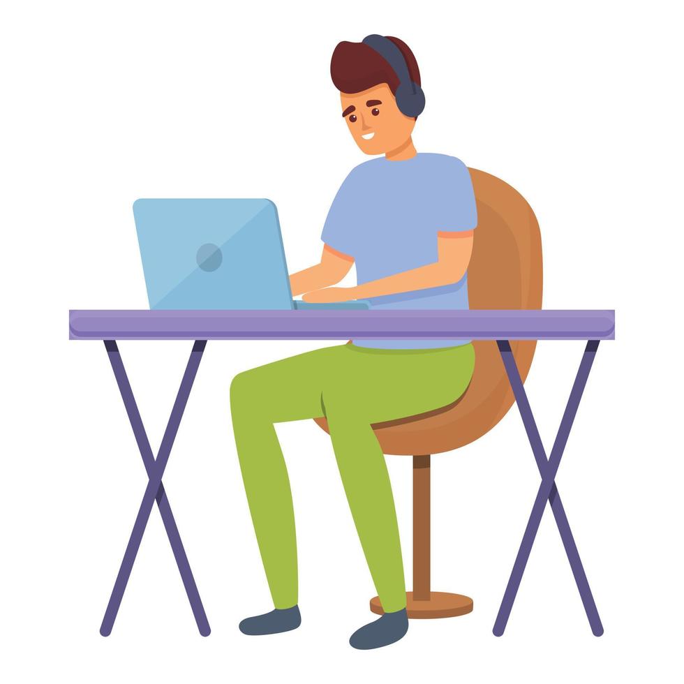 Freelancer personal assistant icon, cartoon style vector